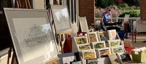 woman selling paintings